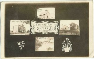 Spickard,  Mo Missouri 1910 Rppc Postcard,  Multiview,  School,  Church,  Grand River