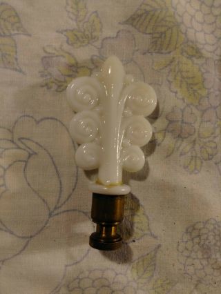 Vintage Aladdin Alacite Glass Lamp Finial Scroll Bouquet Pattern
