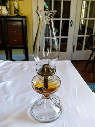 Stunning Antique Kerosene Oil Lamp Eagle Burner With Finger Hole