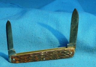 Vintage Keen Kutter E.  C.  Simmons Jigged Bone Pocket Knife