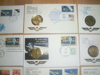 Space Medal Cover with FLOWN material Apollo,  Mercury,  Shuttle.  CHOOSE ONE 4