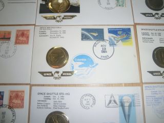 Space Medal Cover with FLOWN material Apollo,  Mercury,  Shuttle.  CHOOSE ONE 7