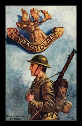 Dr Jim Stamps Newfoundland Infantry Soldier Emblem Topical Postcard