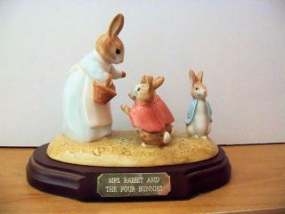Royal Doulton Beatrix Potter Mrs Rabbit & 4 Bunnies Beswick Ware Le 1342/1997