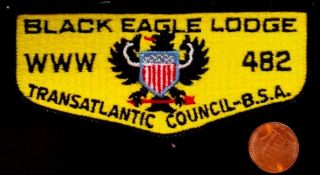 Black Eagle Lodge 482 Oa Transatlantic Council Patch Black Eagle Flap Stitched