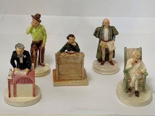 Sebastian Miniatures (5) Authors Hawthorne,  Rogers,  Dickens,  Twain,  Shakespeare
