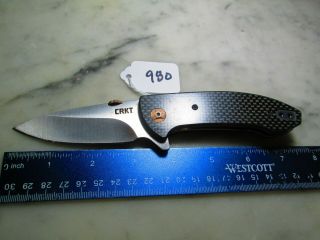 980 Carbon Fiber & G10 Crkt 4620 Avant Liner Lock Flipper Knife