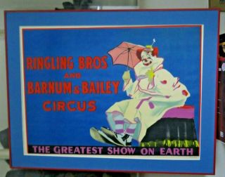Ebab Ringling,  Bros. ,  Barnum & Bailey Circus Poster The Greatest Show Framed
