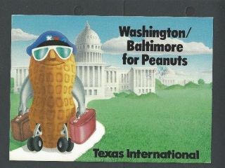 1979 Ppc Texas International Features Peanut Like Character Flying See Info