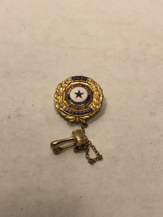 Vintage Solid 10k American Legion Auxiliary Past President Pin & Gavel 2.  5 Grams