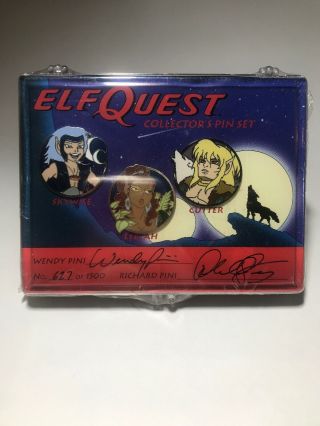 Elf Quest Collector’s Pin Set No.  627 Of 1500 Signed Autographed