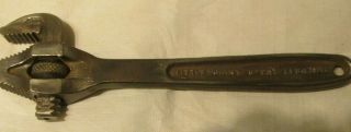 Antique Little Giant 8 " Pipe Wrench Off Set Dual Jaw Greenfield,  Mass.  Lqqk