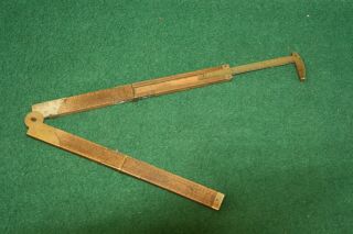 Vintage Lufkin No.  386 Boxwood Folding Wood & Brass 12 " Extension Rule Inv Mk24