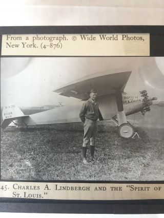 Charles Lindbergh - Spirit of St.  Louis - Lantern Slide,  Yale Press 3