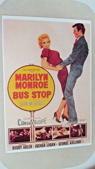 1985 Marilyn Monroe Bus Stop Movie Poster Cinemascope Unposted Postcard