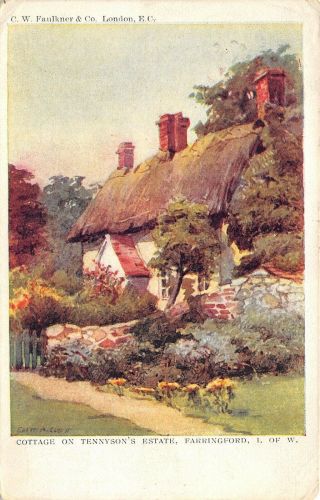 Farringford Isle Of Wight England 1918 Postcard Cottage Tennyson 