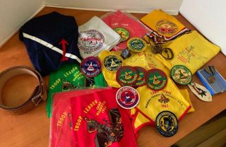 1950s - 60s Boy Scout Patches Badges Neckerchief Nassau County Camp Wauwepex