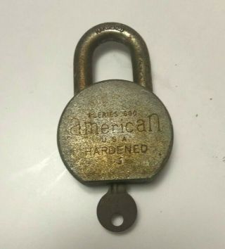 Vintage American Lock Company 600 Series Usa Made Hardened Lock