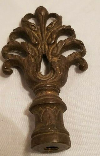 Vintage Brass Decorative Lamp Finial 3 1/8 " Tall 3/16 " Threads