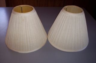 Vintage Mid Century Lamp Shades Off White 8 " Tall 10 " Wide