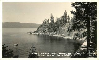 1945 Lake Tahoe And Rubicon Rocks,  Bliss,  California Real Photo Postcard/rppc