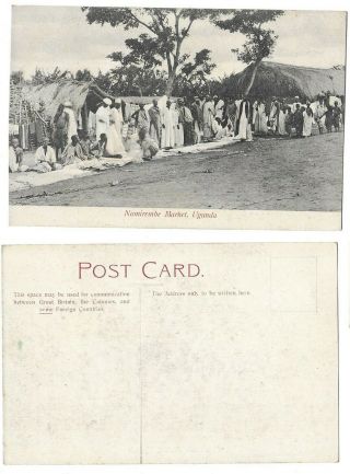 Africa Old Postcard Namirembe Market Uganda People Hut