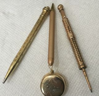 3 Vintage Mechanical Pencil Pen Whal Eversharp Edward Todd