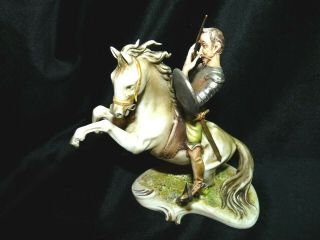 Antonio Borsato Porcelain Figurine - Don Quixote - Riding A Rearing Horse