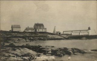 Port Clyde Me Lighthouse C1910 Real Photo Postcard