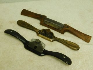 Vintage Untouched 3 Piece Spokeshave Selection,  Stanley,  Mills,  Marshall