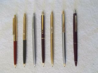 7 Vintage Paper Mate Double Heart Ballpoint Pens
