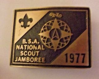 Rare Max Silber - 1977 National Jamboree Belt Buckle - Eagle - Oa - Silver Beaver - Noac