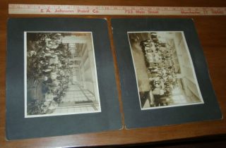 2 Antique Photographs Boot Or Leather Factory Worker Group Photo Machinery Co - Ed