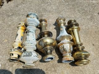 (5) Victorian/vintage/antique Solid Brass Plated Lamp Sleeve/insert/bodies.  1.