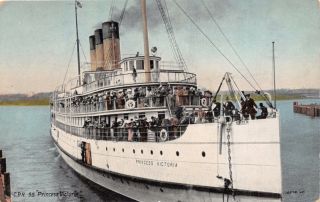 Cpr Canadian Pacific Railroad Steamship Princess Victoria Postcard 1910s