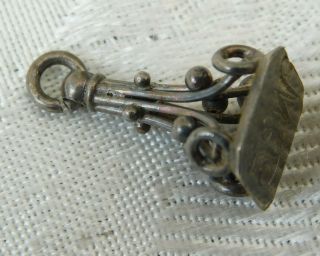 Vintage Georgian Hallmarked Silver Carved Name Initials Seal Fob