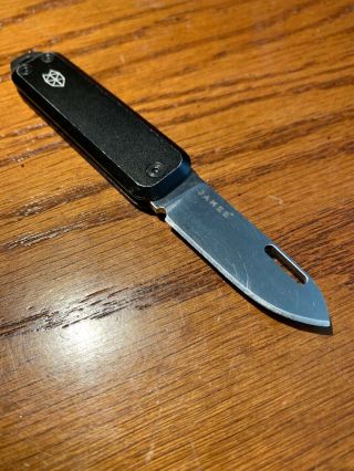 The James Brand Elko Black Aluminum Scale Stainless Blade Minimalist Knife