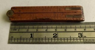 Antique No 70 Boxwood & Brass 12 " Folding Ruler 1/4 " Wide Stanley