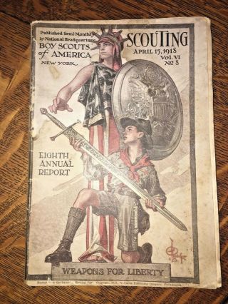 Boy Scouts Of America Scouting 8th Annual Report 1918 Vol 6 8 Ww1 Cover Bsa