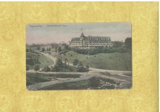 Ct Greenwich 1915 Antique Postcard Edgewood Inn Conn To Portland Maine