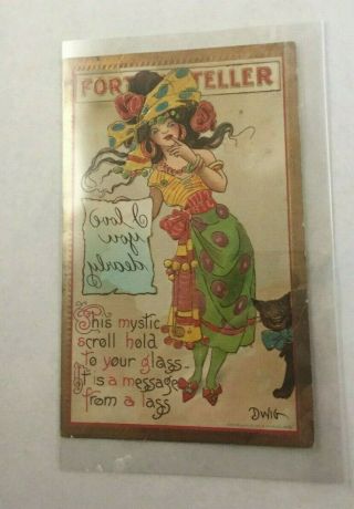 Fortune Teller Dwig A/s Vintage Postcard Unposted 1909