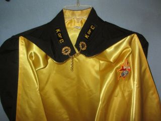 Knights Of Columbus Black Cape W/ Yellow Lining 4th Degree Emblem