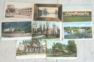 (8) Vintage 1906 York Fort Wright Barracks Elm St.  Yates Castle Post Card