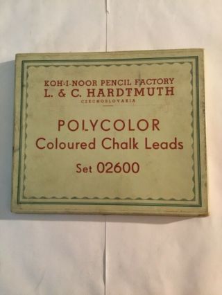 Vintage Box Koh - I - Noor Pencil Factory L&c Hardtmuth Polycolor Chalk Leads 02600