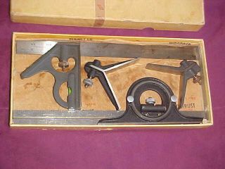 Vintage Combination Set - Square Center Head Protractor - - Machining Tools