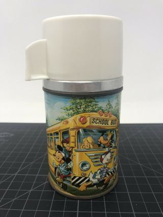 Vintage Disney Mickey Mouse School Bus Stop Lunchbox Thermos