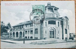 Kingston,  Jamaica 1916 Postcard - Royal Mail Steam Packet Co.  Offices - Bwi