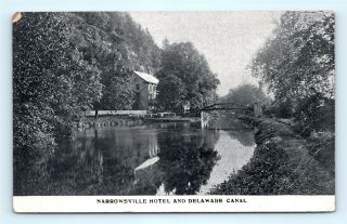 Postcard Pa Narrowsville Hotel On Delaware Canal C1910 View 1 K06