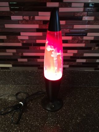 Vtg Lava Lite Lamp Lp - 20 With Red Wax And Black Base