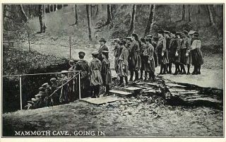 Postcard Mammoth Cave,  Kentucky - People " Going In " - Circa 190_